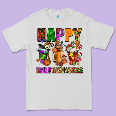 Happy Hallothanksmas Premium Tee Designed By Adodesignshop