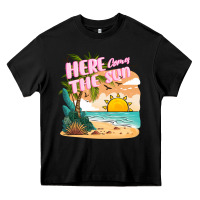 Black here comes the sun Heavy Core Tee - JahusDesignShop
