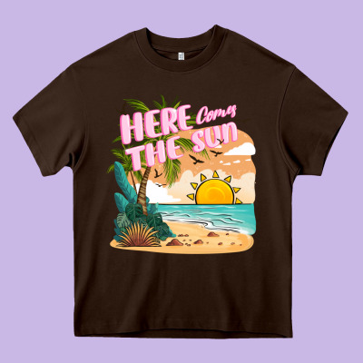 Here Comes The Sun Heavy Core Tee Designed By Jahusdesignshop