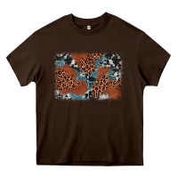 Chocolate Brown leopard cowhide background Heavy Core Tee - BarkalooDesign
