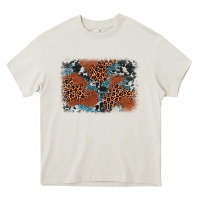 Cream leopard cowhide background Heavy Core Tee - BarkalooDesign