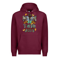 Burgundy mom of twin boys mother's day Premium Hoodie - CowGirlArtShop