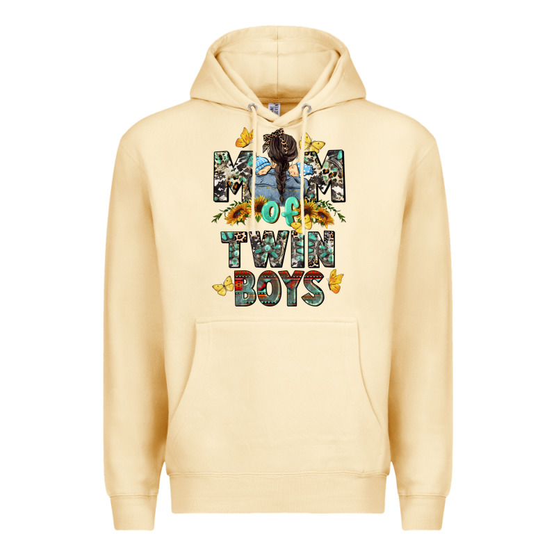 Mom Of Twin Boys Mother's Day Premium Hoodie by CowGirlArtShop | Teevron