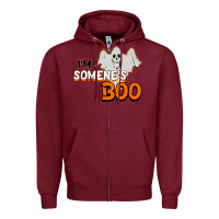 Burgundy I'm Someone's Boo Halloween Zipper Hoodie - Bettercallsaul