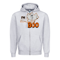 Heather Grey I'm Someone's Boo Halloween Zipper Hoodie - Bettercallsaul