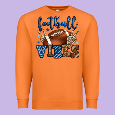 Football Vibes Blue And Grey Team Color Premium Sweatshirt Designed By Howdyjamesfarm