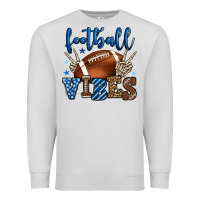 Dove Grey Football vibes blue and grey team color Premium Sweatshirt - HowdyJamesFarm