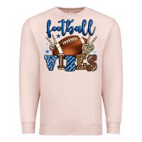 Pale Pink Football vibes blue and grey team color Premium Sweatshirt - HowdyJamesFarm