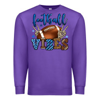 Purple Football vibes blue and grey team color Premium Sweatshirt - HowdyJamesFarm