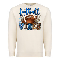 Sandshell Football vibes blue and grey team color Premium Sweatshirt - HowdyJamesFarm