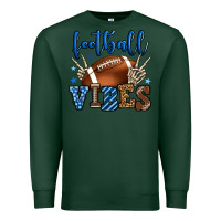 Sports Green Football vibes blue and grey team color Premium Sweatshirt - HowdyJamesFarm