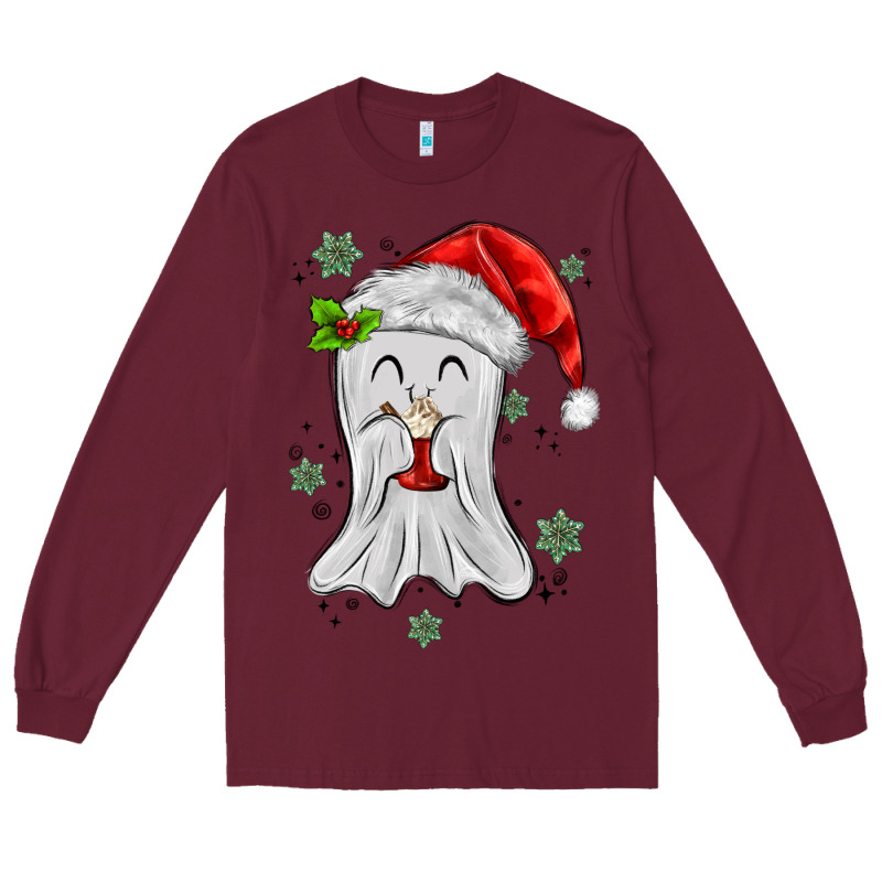 Merry Christmas Ghost Long Sleeve Tee by MaliasSmallBusiness | Teevron