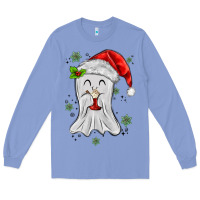 Colony Blue merry christmas ghost Long Sleeve Tee - MaliasSmallBusiness
