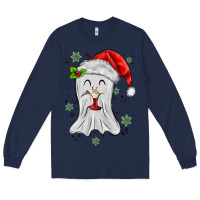 Navy merry christmas ghost Long Sleeve Tee - MaliasSmallBusiness