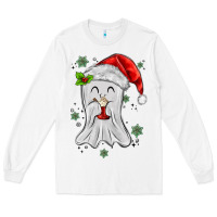 White merry christmas ghost Long Sleeve Tee - MaliasSmallBusiness