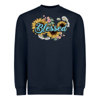 Navy blessed Heavyweight Sweatshirt - NancyCooperArtShop