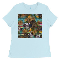 Baby Blue western two cute heifers seamless pattern Ladies Tee - HRA Design Shop