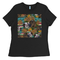 Black western two cute heifers seamless pattern Ladies Tee - HRA Design Shop