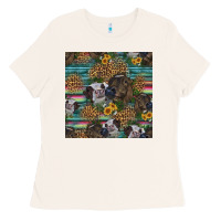 Bone western two cute heifers seamless pattern Ladies Tee - HRA Design Shop