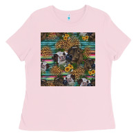 Bubblegum Pink western two cute heifers seamless pattern Ladies Tee - HRA Design Shop