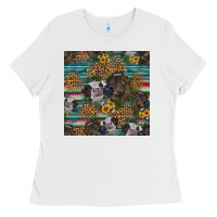 White western two cute heifers seamless pattern Ladies Tee - HRA Design Shop