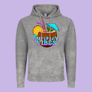 Summer Vibes Coconut Drink Vintage Hoodie Designed By Jasminsmagicworld