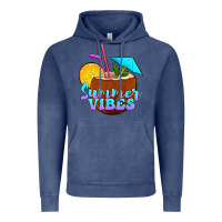Vintage Denim summer vibes coconut drink Vintage Hoodie - Jasminsmagicworld
