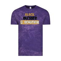 Cloud Purple black blessed & beautiful Vintage Tee - MaliasSmallBusiness