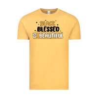 Vintage Mustard black blessed & beautiful Vintage Tee - MaliasSmallBusiness