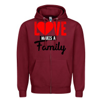 Burgundy family love Zipper Hoodie - Bettercallsaul
