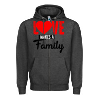 Charcoal Heather family love Zipper Hoodie - Bettercallsaul