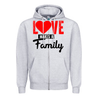 Heather Grey family love Zipper Hoodie - Bettercallsaul