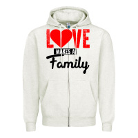 Oatmeal Heather family love Zipper Hoodie - Bettercallsaul