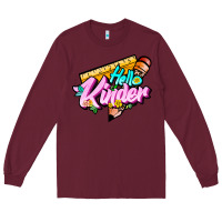 Burgundy hello kinder Long Sleeve Tee - JahusDesignShop