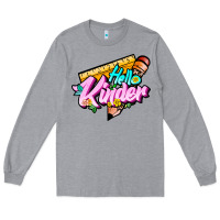 Heather Grey hello kinder Long Sleeve Tee - JahusDesignShop