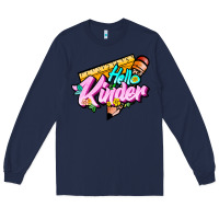 Navy hello kinder Long Sleeve Tee - JahusDesignShop