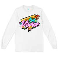 White hello kinder Long Sleeve Tee - JahusDesignShop