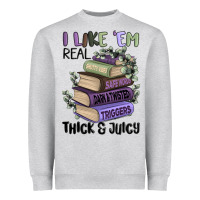 Heather Grey i like them real thick and juicy books Heavyweight Sweatshirt - MaliasSmallBusiness