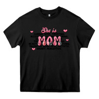 Black she is mom compliment words Heavy Core Tee - JahusDesignShop