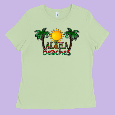 Aloha Beaches Ladies Tee Designed By Cowhidedigitalart