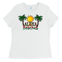 White aloha beaches Ladies Tee - CowhideDigitalArt