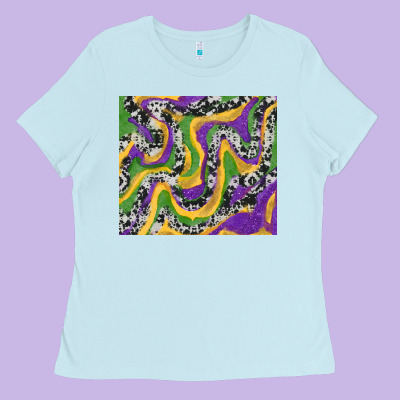 Mardi Gras Cowhide Ladies Tee Designed By Ranaportraitstore
