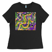 Black mardi gras cowhide Ladies Tee - RanaPortraitStore