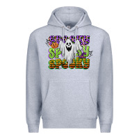 Heather Grey spooky spooky spooky Premium Hoodie - CowGirlArtShop