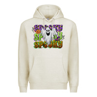 Oatmeal Heather spooky spooky spooky Premium Hoodie - CowGirlArtShop
