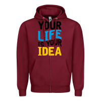 Burgundy YOUR LIFE YOUR IDEA V2 Zipper Hoodie - Bettercallsaul