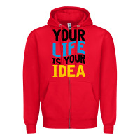 Red YOUR LIFE YOUR IDEA V2 Zipper Hoodie - Bettercallsaul