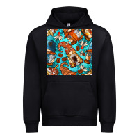 Black coffee and barista gnomes with glitter seamless pattern bbs Urban Hoodie - BundleAndBundleShop