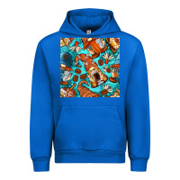 Cobalt coffee and barista gnomes with glitter seamless pattern bbs Urban Hoodie - BundleAndBundleShop