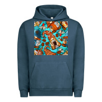Pigment Midnight Navy coffee and barista gnomes with glitter seamless pattern bbs Urban Hoodie - BundleAndBundleShop